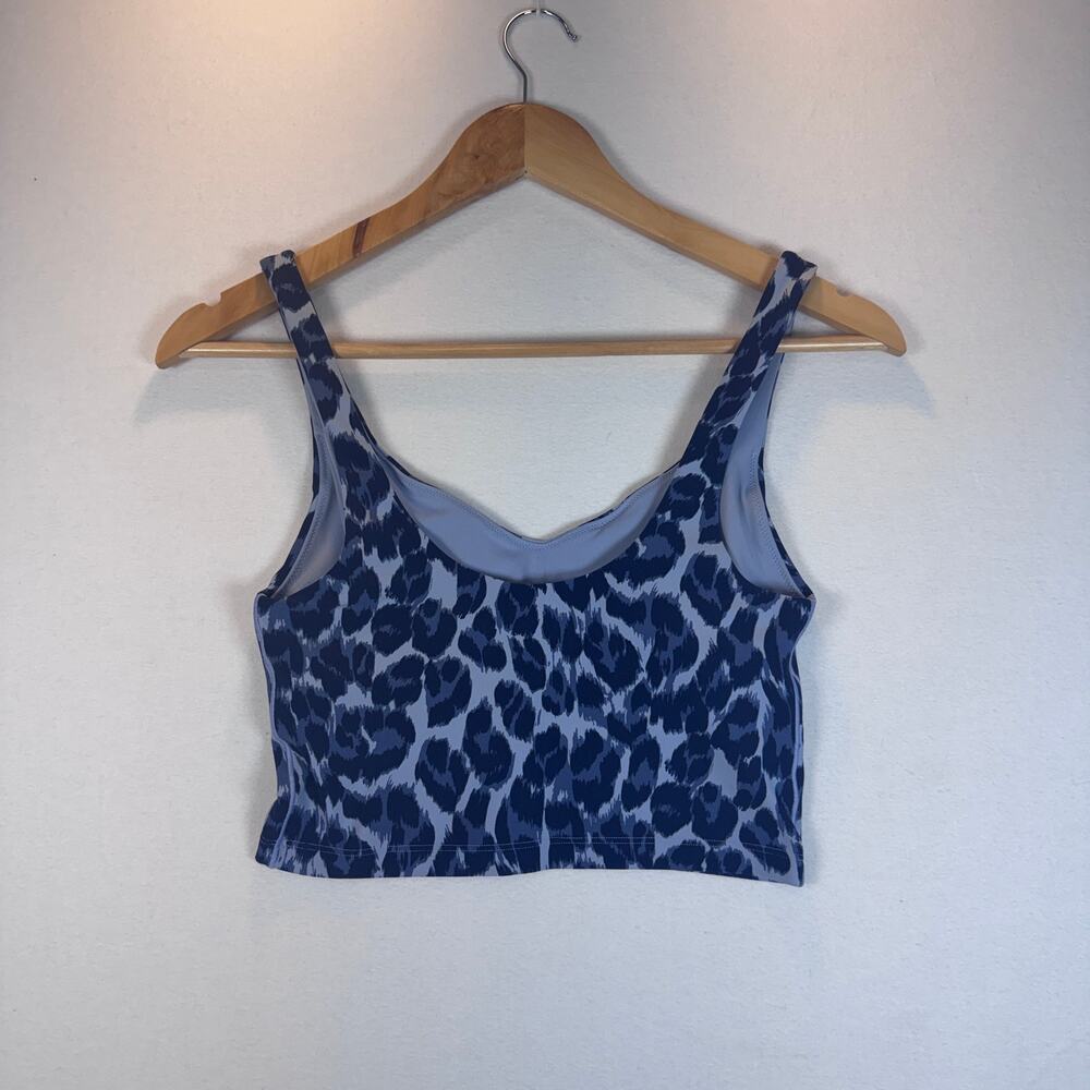OFFLINE Aerie Real Me Sports Bra Small Petite Blue Cheetah Longline - Picture 3 of 7